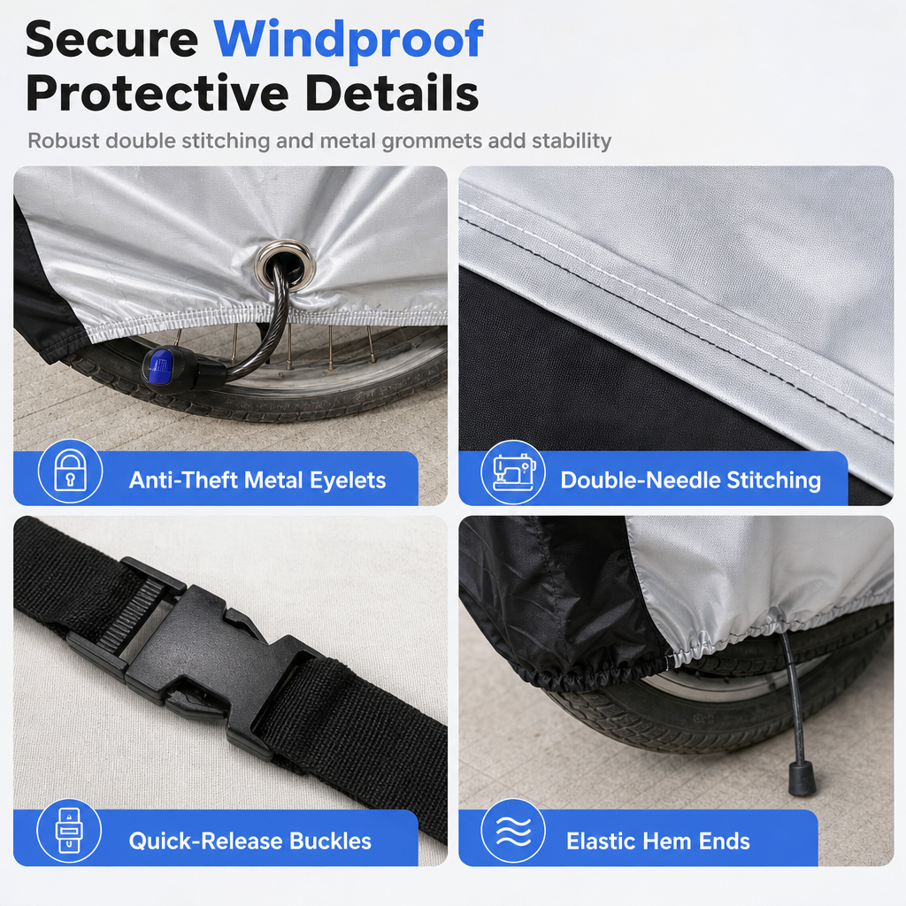 📢📢50% OFF !! ⏰Waterproof Bike Cover for 1–2 Bikes – Windproof Outdoor Protection 🚲