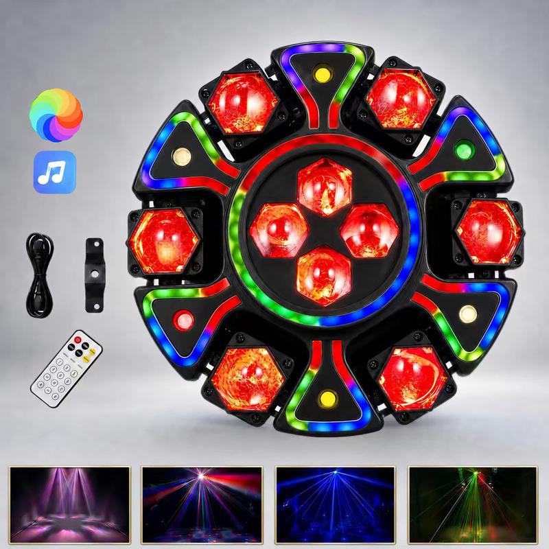 🎉 LIMITED-TIME 50% OFF! 💡 Rotating Bee-Eye RGBW Stage Light with Remote Control – 6-Arm, Laser & Strobe Effects ✨