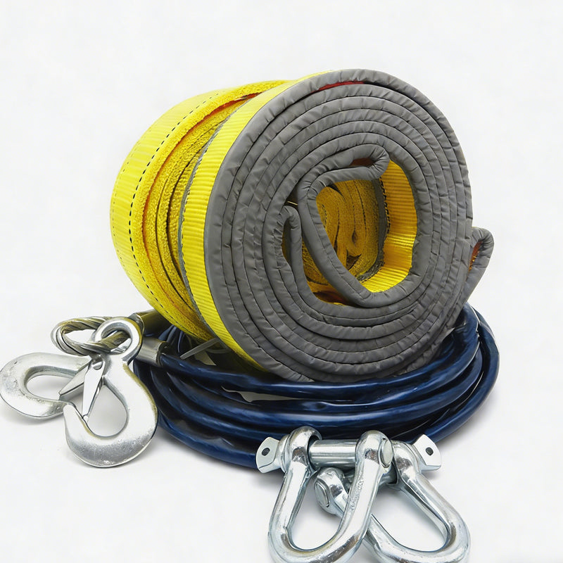 📢📢50% OFF !! ⏰ 8-Ton Tow Rope with U-Shackle Hooks – Strong & Reliable 💪