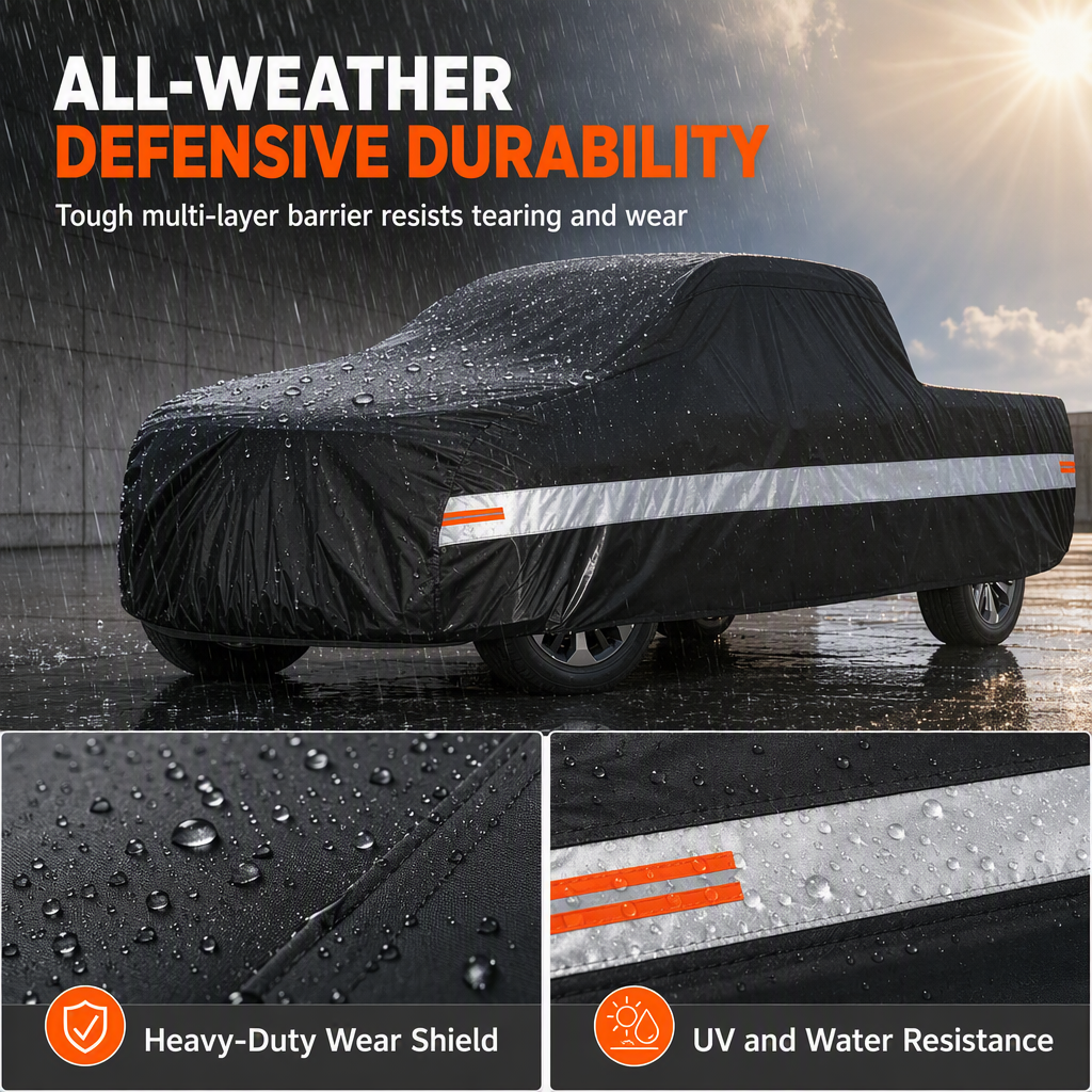 ⏳Time-Limited Special⏰190T Polyester Taffeta Outdoor Pickup Truck Cover Waterproof Sunproof Dustproof Car Cover