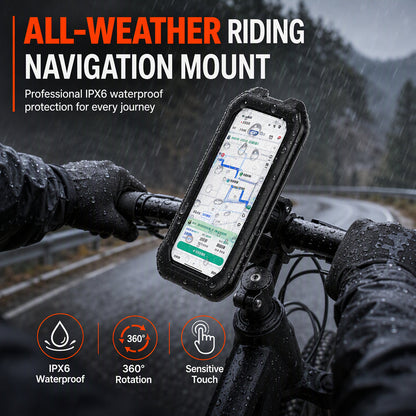 📢📢50% OFF !! ⏰Waterproof Motorcycle and Bicycle Phone Holder with Touch Screen and 360 Degree Rotation