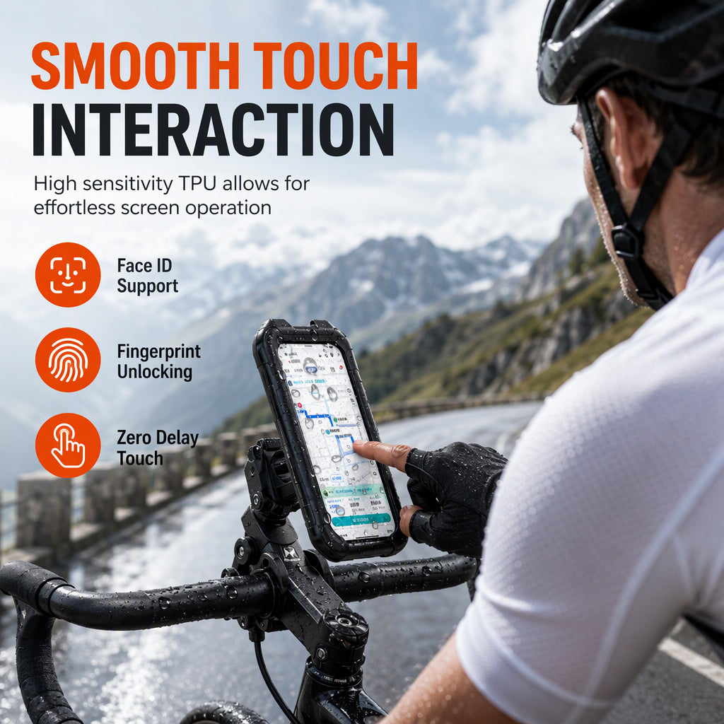 📢📢50% OFF !! ⏰Waterproof Motorcycle and Bicycle Phone Holder with Touch Screen and 360 Degree Rotation