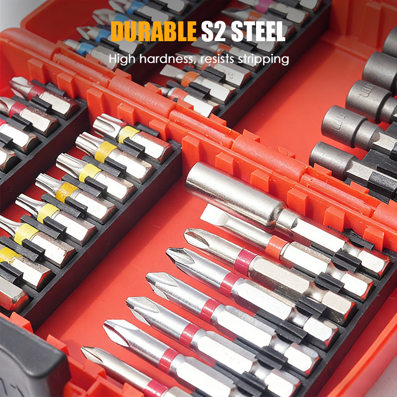 ⏳Time-Limited Special⏰83-Piece Screwdriver Bit Set – S2 Steel, Color-Coded Rings & Portable Case – For Electronics, Auto & Home Repair 💪