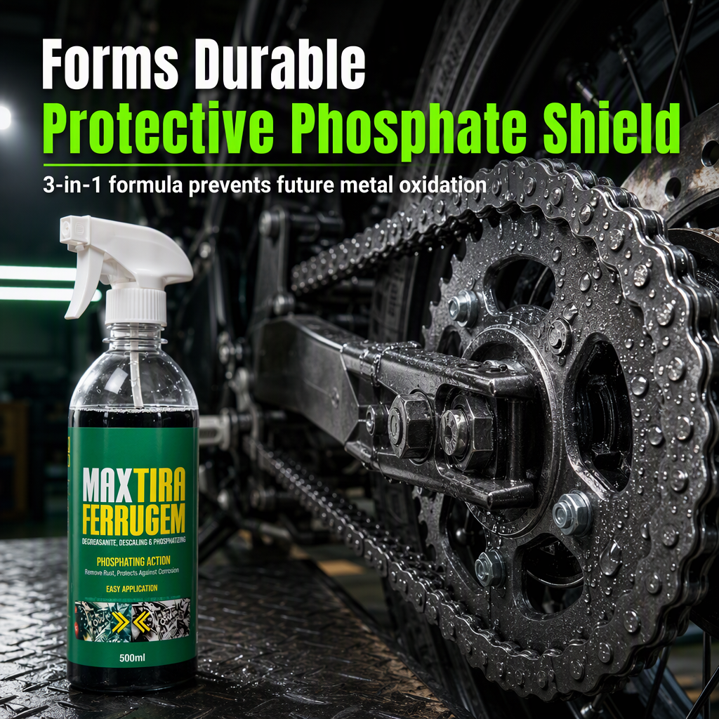3 in 1 Rust Remover and Phosphating Agent for Metal Parts 500ml with Spray Nozzle to Remove Grease and Rust and Form a Rustproof Protective Film