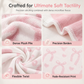 🩷Double Layer Thickened Flannel Throw Blanket with Cute Cartoon Bowknot Letter Print