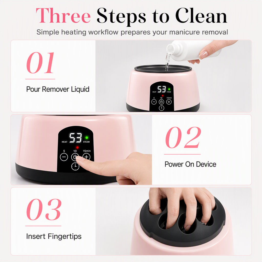 36W Electric Steam Nail Polish Remover Machine Professional Gel Polish and Acrylic Removal Device for Manicures