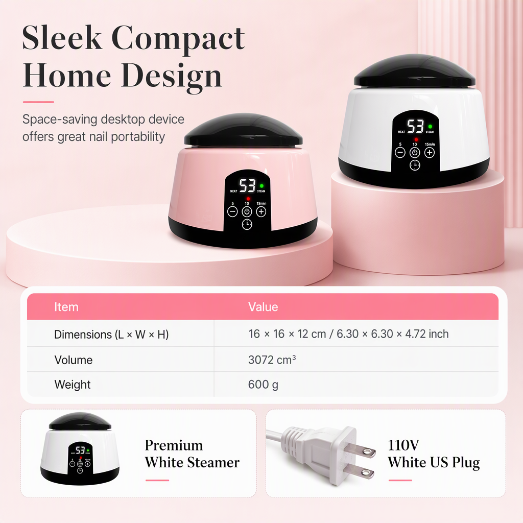 36W Electric Steam Nail Polish Remover Machine Professional Gel Polish and Acrylic Removal Device for Manicures