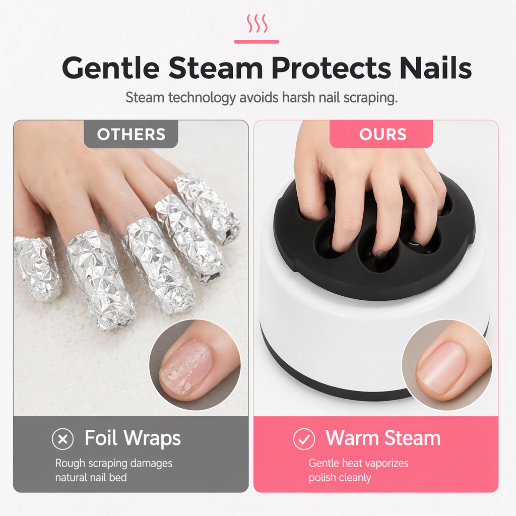 36W Electric Steam Nail Polish Remover Machine Professional Gel Polish and Acrylic Removal Device for Manicures