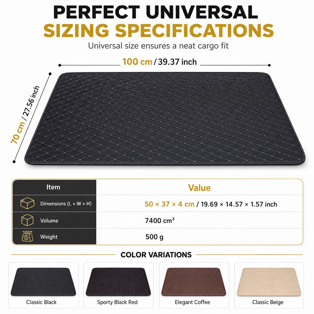 🚗 50% OFF! 🧳 PVC Leather Trunk Mat – Waterproof, scratch-resistant & 100x70cm ✨