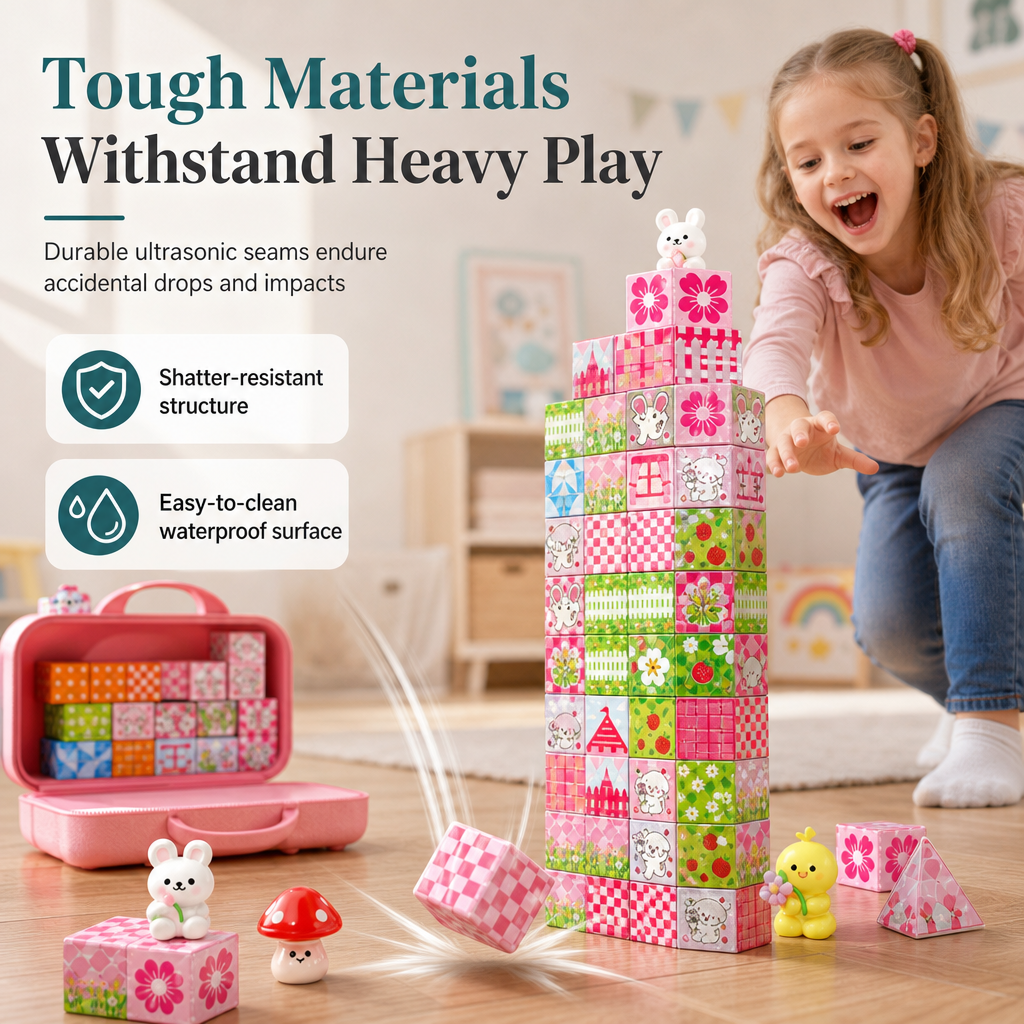 Magnetic Set for Kids Educational Construction Toys for Toddlers and Girls Age 3 to 6 Birthday Gift with Storage Box