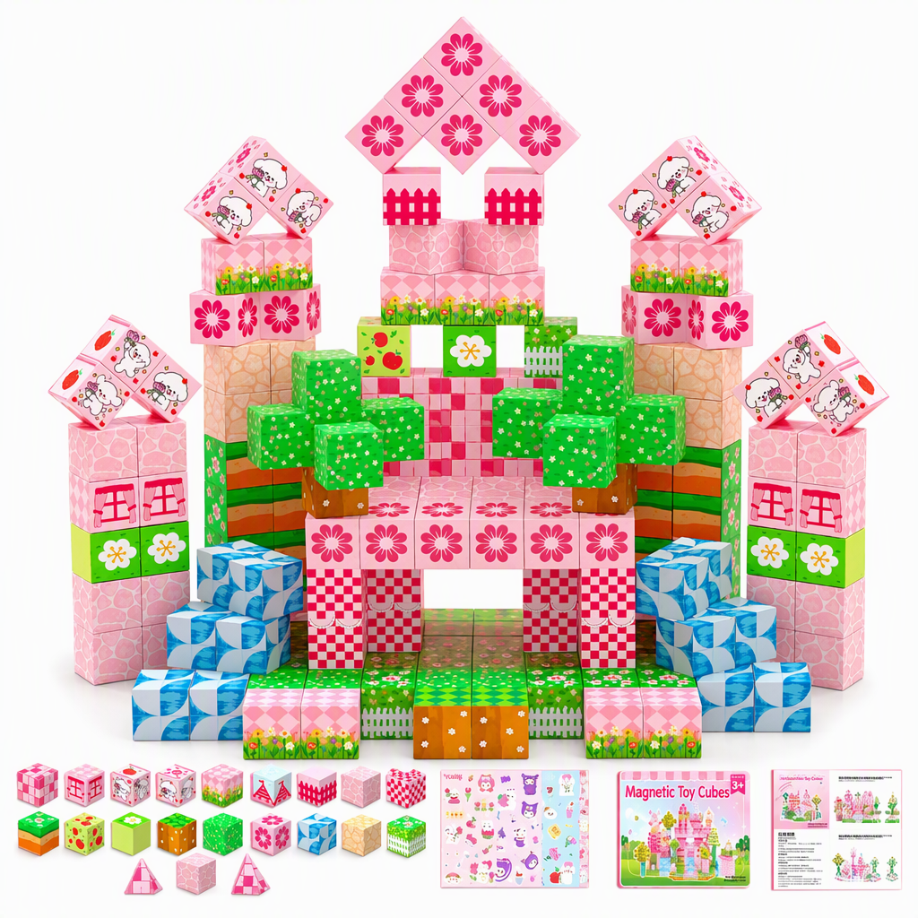 Magnetic Set for Kids Educational Construction Toys for Toddlers and Girls Age 3 to 6 Birthday Gift with Storage Box