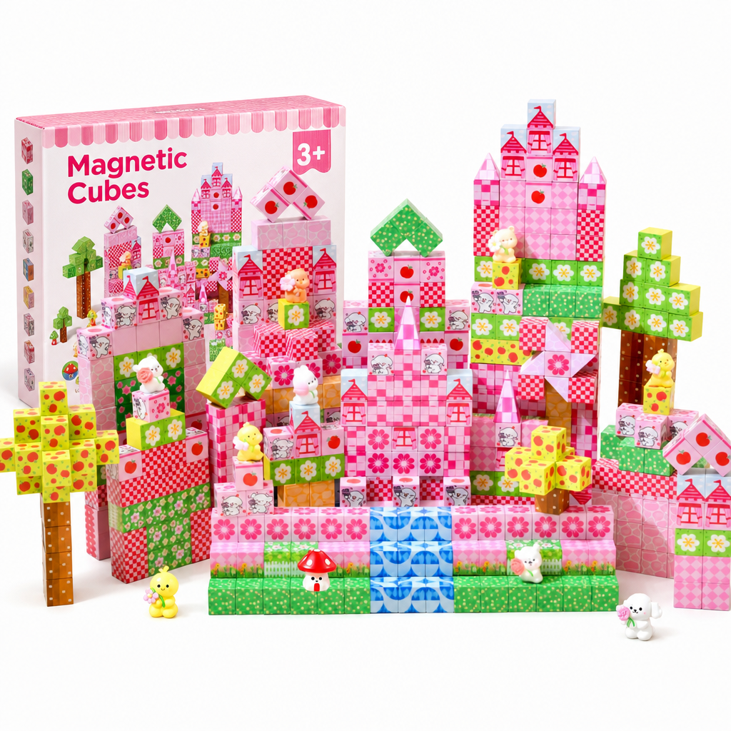 Magnetic Set for Kids Educational Construction Toys for Toddlers and Girls Age 3 to 6 Birthday Gift with Storage Box