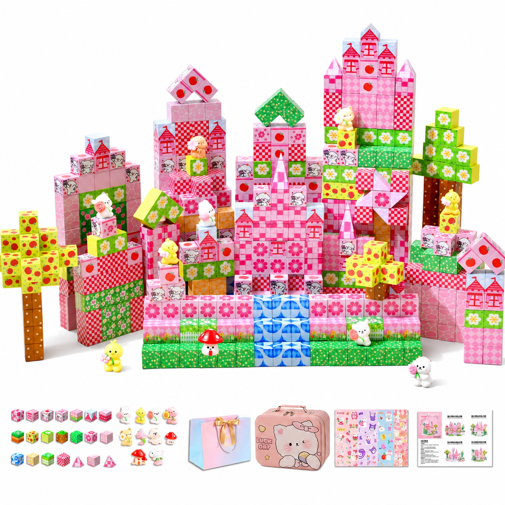 Magnetic Set for Kids Educational Construction Toys for Toddlers and Girls Age 3 to 6 Birthday Gift with Storage Box