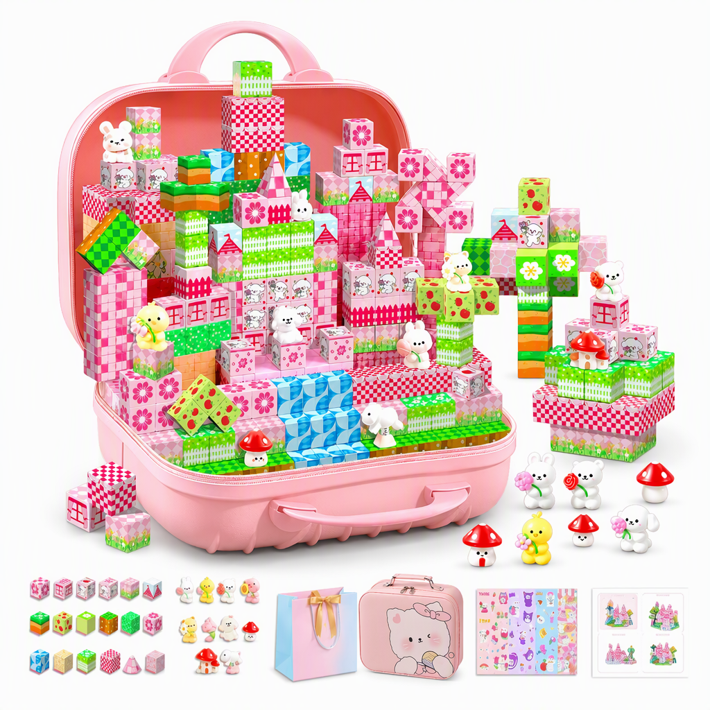 Magnetic Set for Kids Educational Construction Toys for Toddlers and Girls Age 3 to 6 Birthday Gift with Storage Box