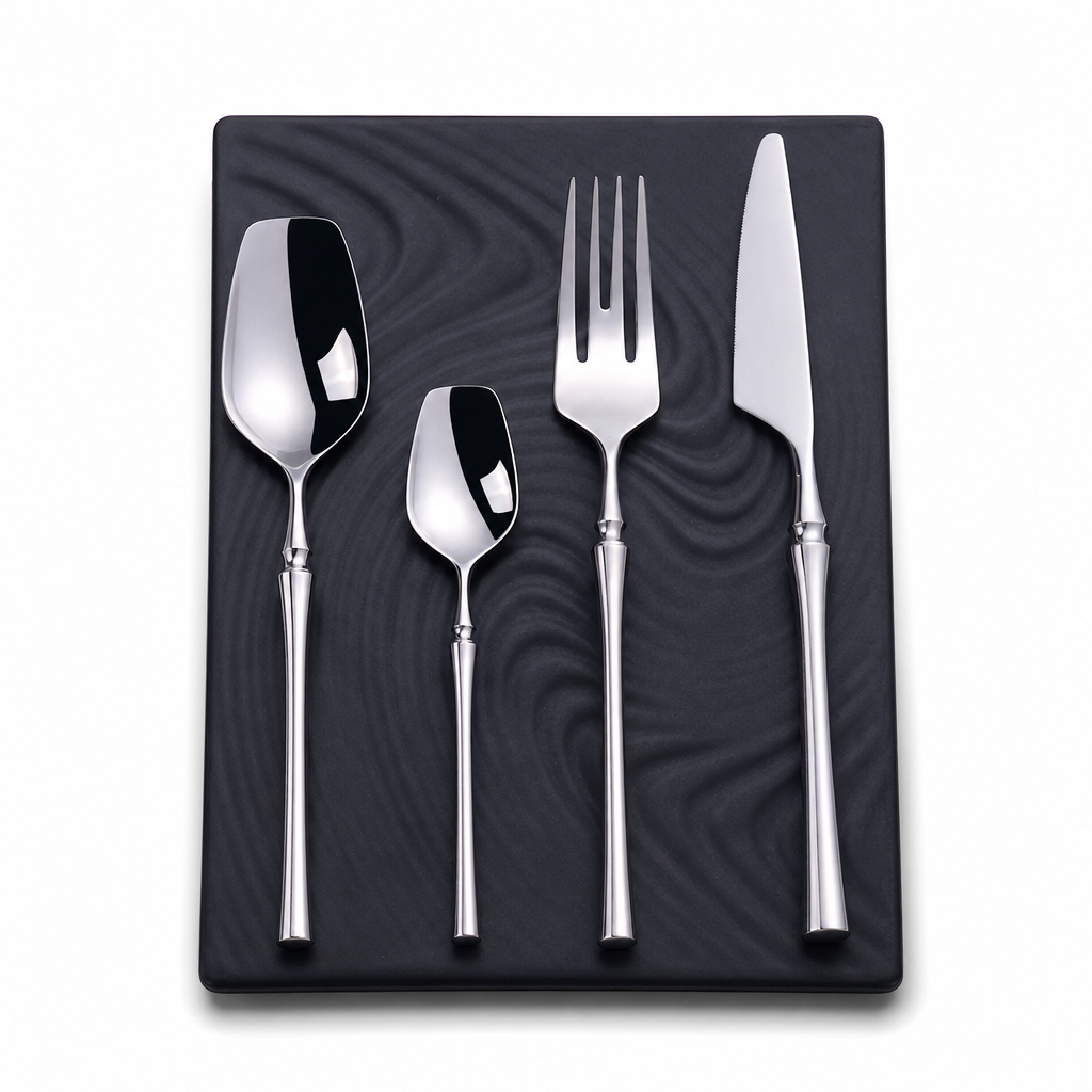 🍽️ LIMITED-TIME 50% OFF! ✨ 304 Stainless Steel Cutlery Set – Slim Elegant, Mirror Polished, Comfort Grip 🥂