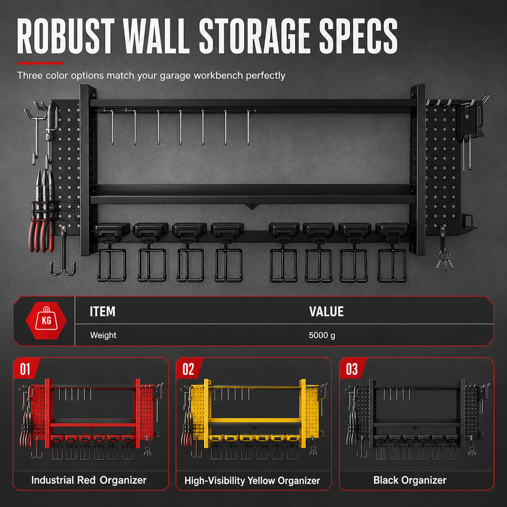 ⏳Time-Limited Special⏰Wall Mounted Heavy Duty Iron Power Tool Organizer and Garage Drill Storage Rack