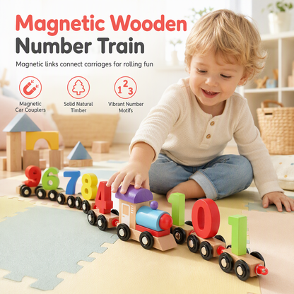 🚂 50% OFF! 🧲 Magnetic Wooden Number Train – Counting & pretend-play fun ✨