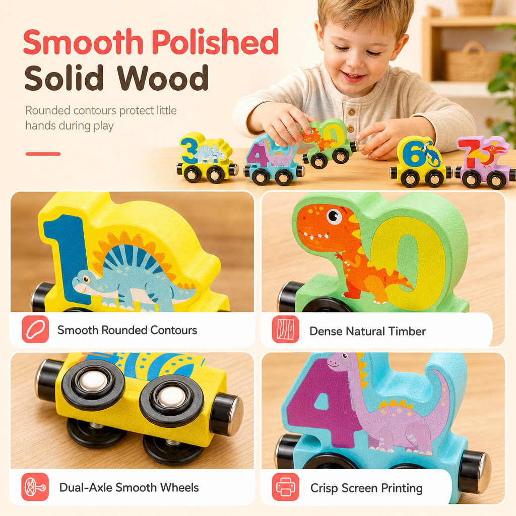 🚂 50% OFF! 🧲 Magnetic Wooden Number Train – Counting & pretend-play fun ✨