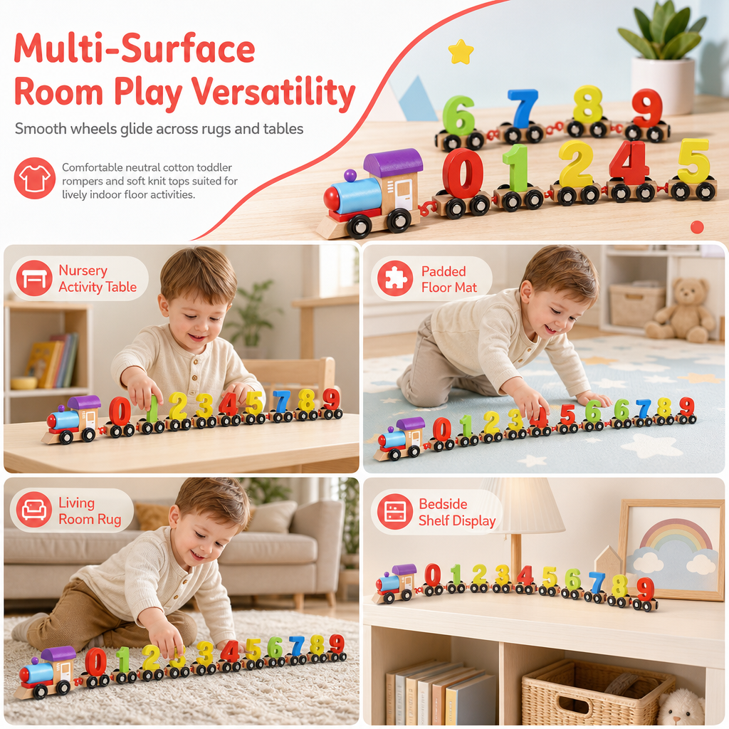 🚂 50% OFF! 🧲 Magnetic Wooden Number Train – Counting & pretend-play fun ✨