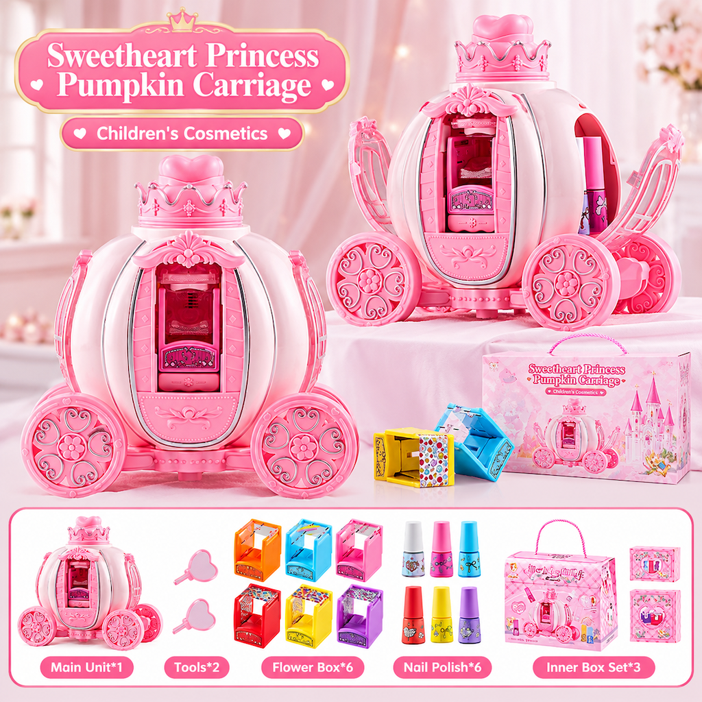 📢📢 50% OFF🎀Pink Kids Makeup Kit for Girls – Pretend Play Cosmetics Set with Makeup Case, Perfect Birthday Gift