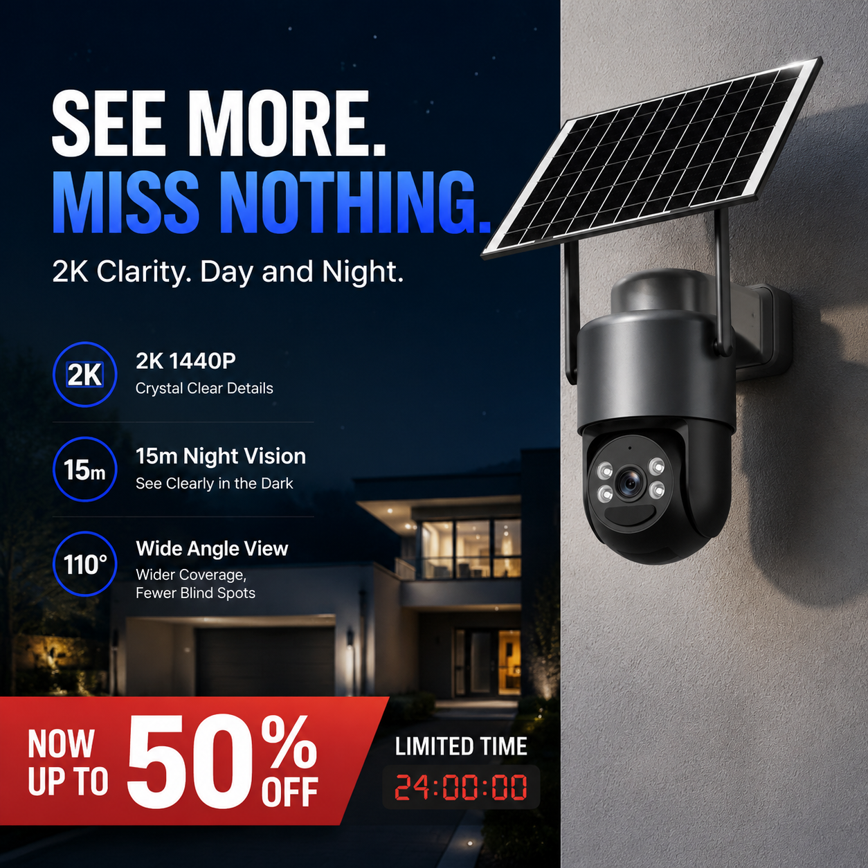 📦50%OFF|Solar-Power Wireless Security Camera Set with Alarm
