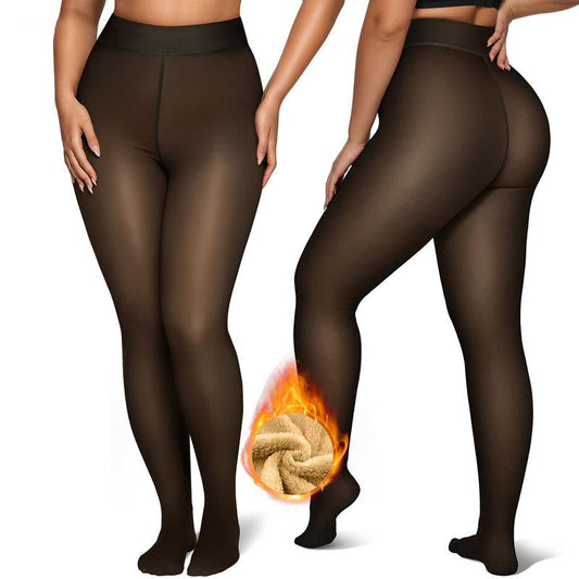 The Original Magic Fleece Lined Leggings Sheer Fake Translucent Pantyhose